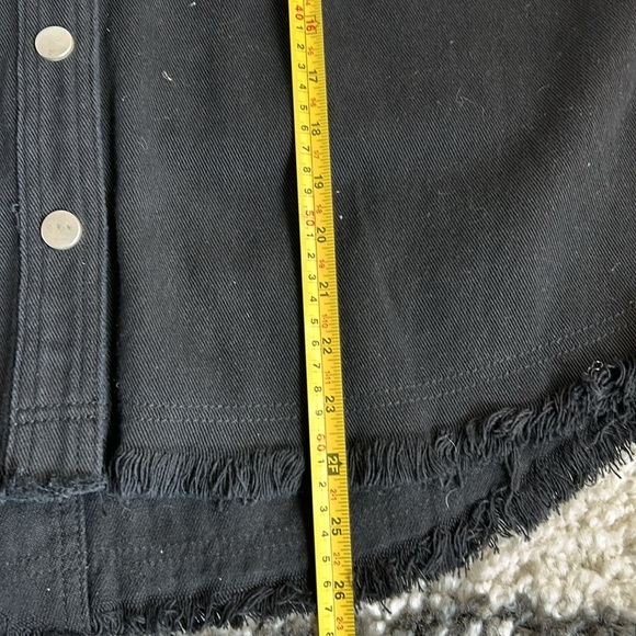 Blue B Collection black Rock & Roll sequins snap closure jean jacket raw edge - Picture 13 of 16